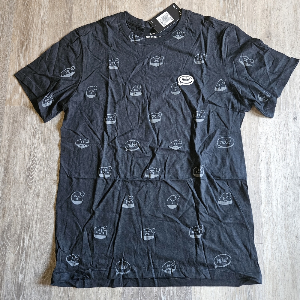Mens Nike Airmoji Black Tee Shirt Medium Graphic